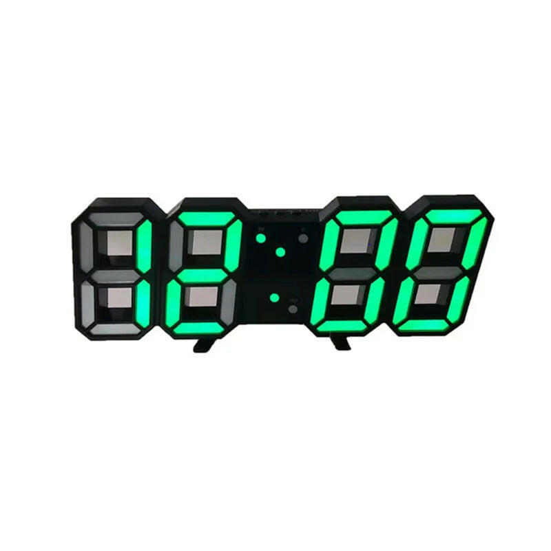 3D LED Digital Wall Clock with Date, Time, and Celsius Display - Alarm Clock and Nightlight for Home and Living Room Décor.