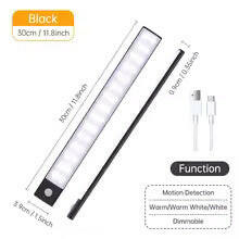Wireless LED Motion Sensor Night Light - USB Rechargeable Cabinet and Wardrobe Lamp for Kitchen Backlighting.