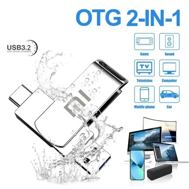 Xiaomi 16TB USB 3.2 Waterproof Flash Drive with High-Speed Transfer and Type-C 2-in-1 Interface for Mobile Devices and Computers