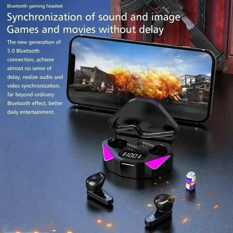 X15 TWS Bluetooth Wireless Gaming Earphones with 65ms Low Latency and Built-in Microphone.