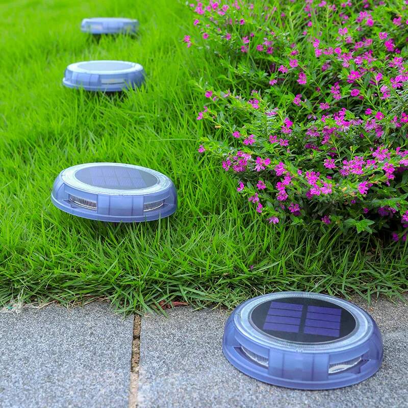 Premium Outdoor Waterproof LED Solar Lawn Lights - Elegant Buried Street Lamps for Gardens and Villas in Warm White.