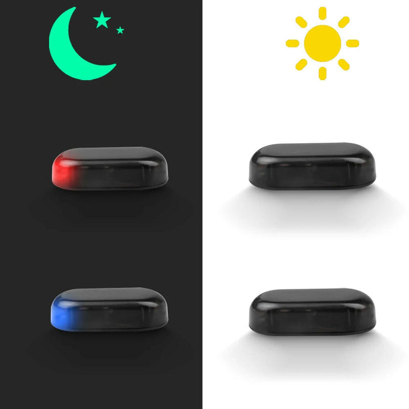 Solar-Powered USB LED Imitation Car Security Light - Wireless Anti-Theft Warning Lamp.