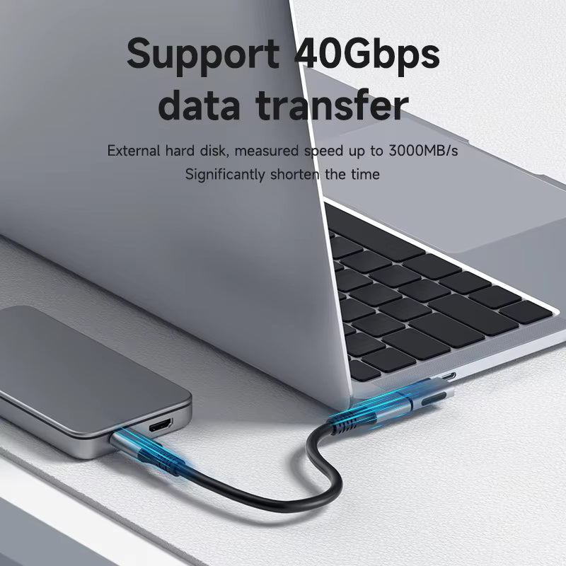 Hagibis 240W USB-C to USB-C Adapter, 40Gbps, 8K 60Hz, 90-Degree Converter, USB4 Adapter for Thunderbolt 4/3, MacBook, iPhone 17 Pro, and Tablets