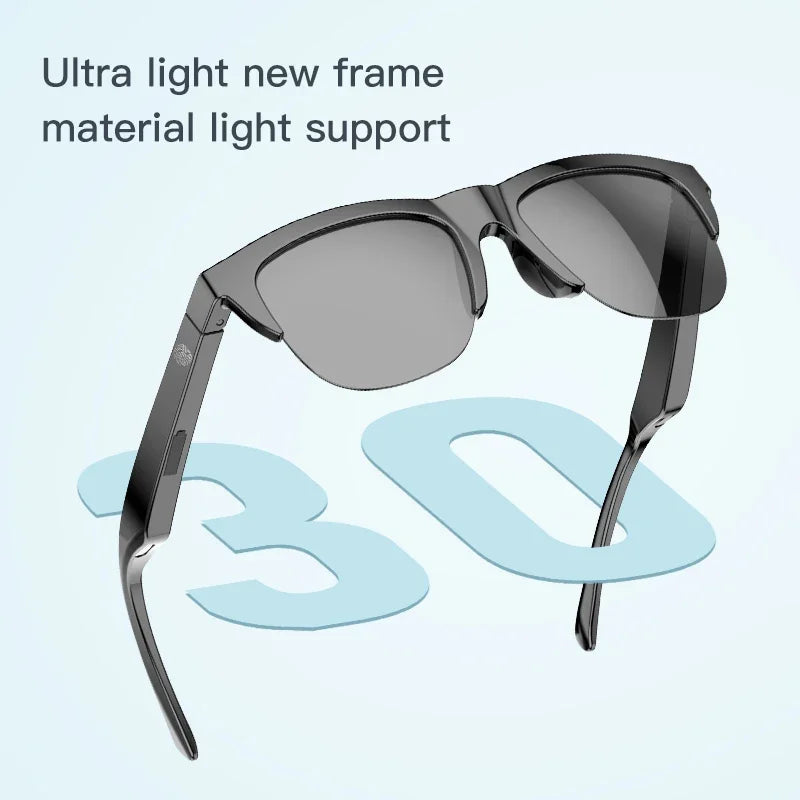 Smart Bluetooth V5.3 Sunglasses: High-Fidelity Outdoor Sports Headphones with UV Protection for Men and Women.