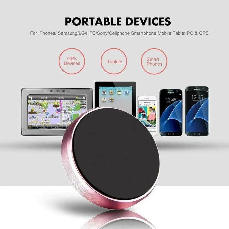 Magnetic Car Phone Holder - Dashboard and Wall Mount for iPhone, Samsung, and Xiaomi.