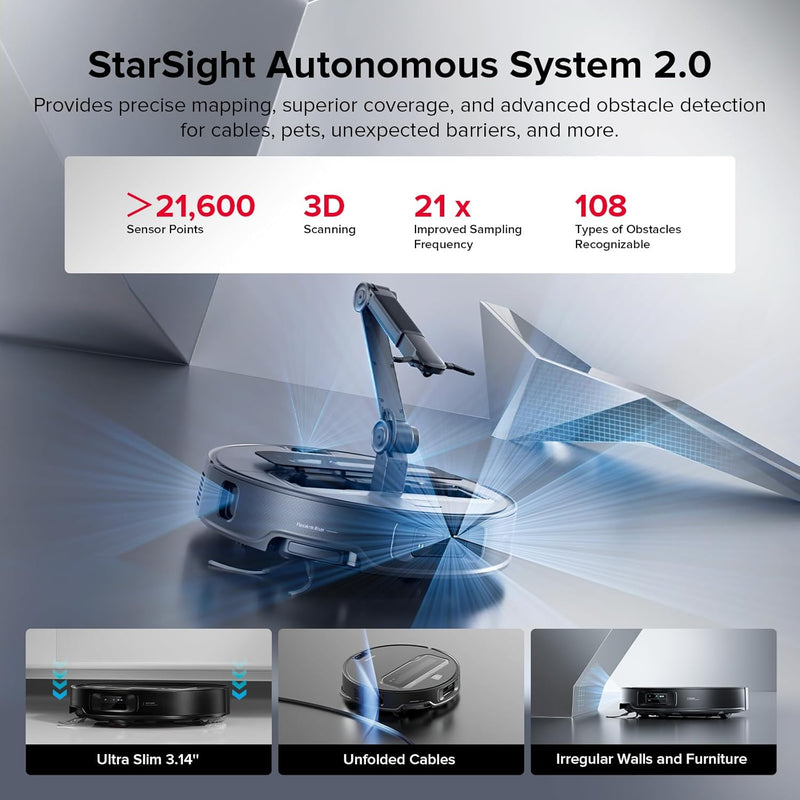Roborock Saros Z70 AI-Powered Robot Vacuum and Mop.