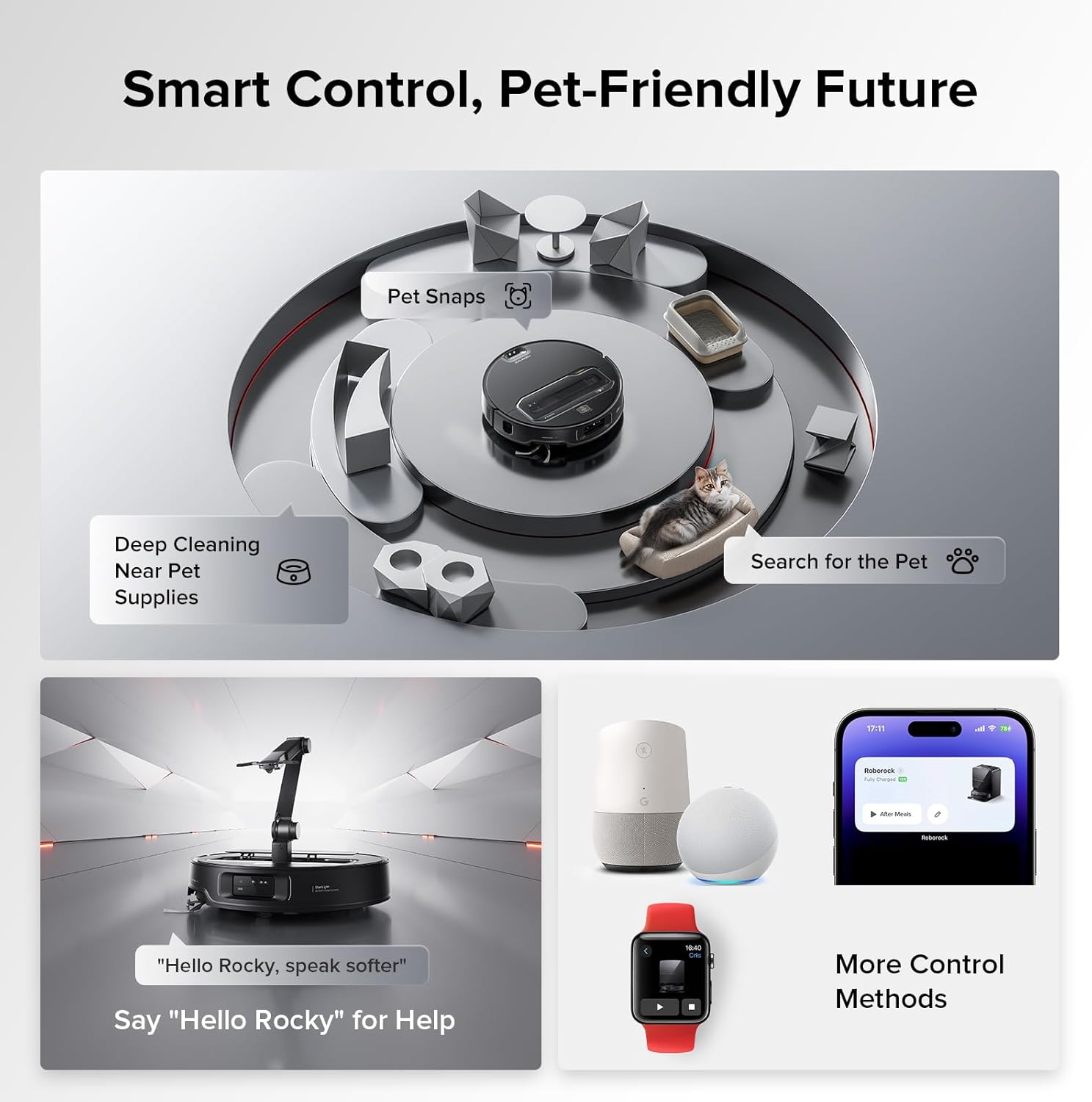 Roborock Saros Z70 AI-Powered Robot Vacuum and Mop.