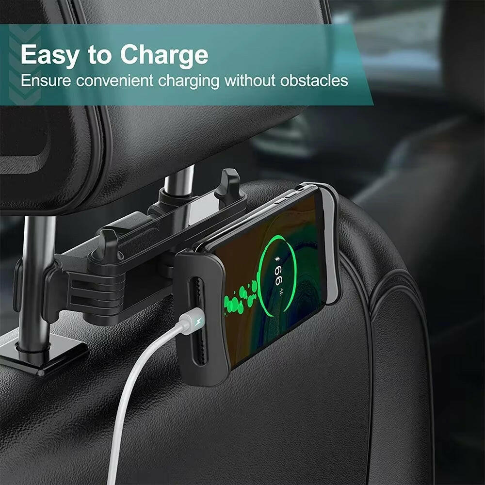 Car Tablet Holder - Headrest Mount Cradle for iPad Air, Mini, and 4.7-12.9" Devices.
