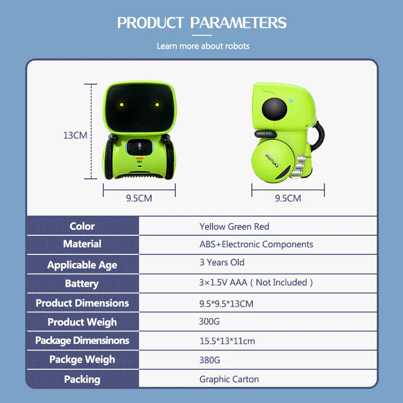 Interactive Voice-Controlled Smart Robot for Kids - Dance, Play Music, and Engage with Touch Commands - Perfect Birthday Gift for Ages 6-12.