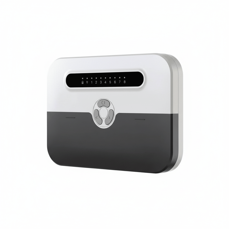 White and black electronic device on a white background