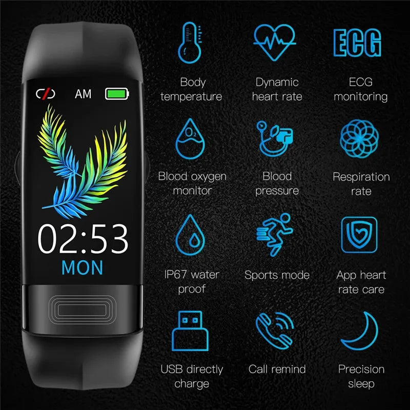 P11Plus Smart Health Fitness Tracker Wristband with ECG, PPG, Calorie, and Blood Pressure Monitoring