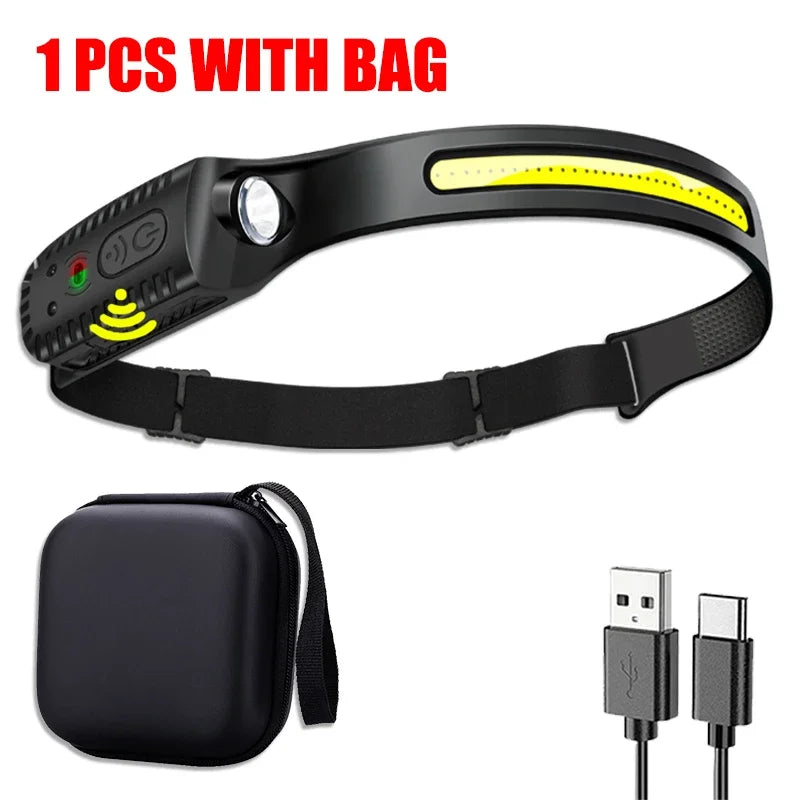 KDULIT USB Rechargeable LED Sensor Headlamp