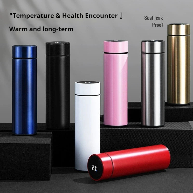 500ML Smart Temperature Control Thermos Bottle - Insulated Sports Water Cup for Car, Maintains Hot and Cold Beverages, Vacuum Flask