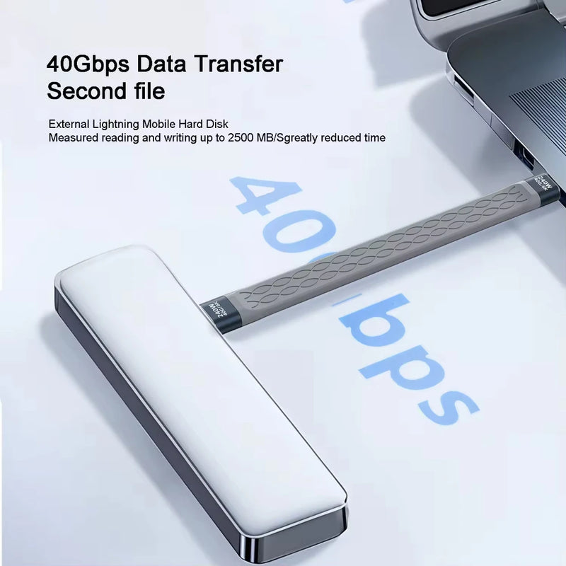 240W 40GB Short USB-C to USB-C Fast Charging Cable with 40Gbps Data Transfer and 8K Video Support.