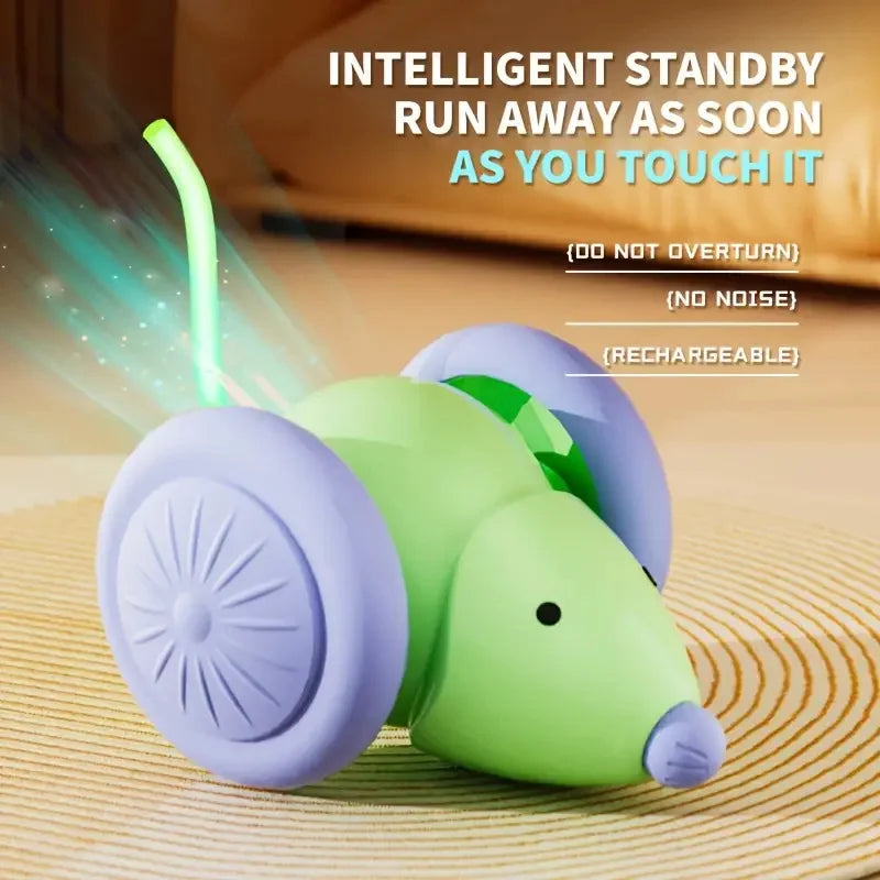 Automatic Interactive Smart Cat Toy - USB Rechargeable Rolling Ball and Mouse Car Teaser.