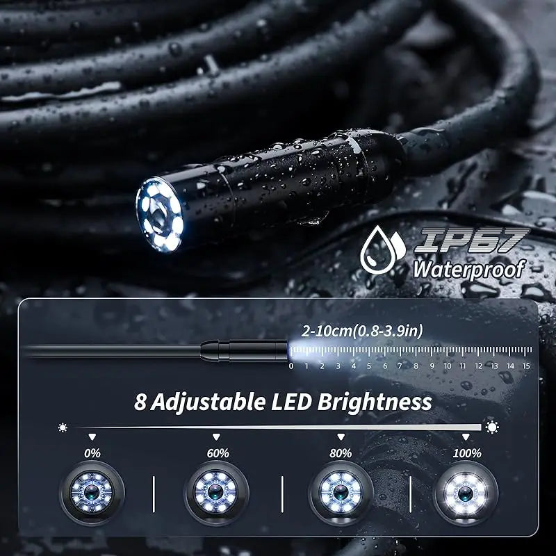 8mm endoscope camera for precise inspections, featuring high-resolution imaging and flexible design