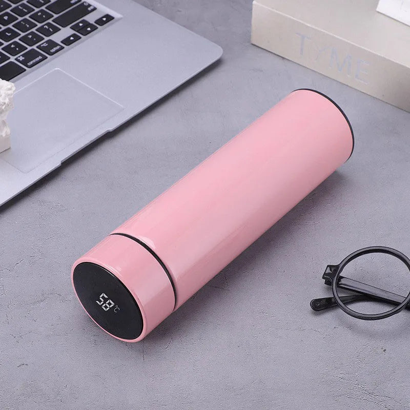 500ML Smart Temperature Control Thermos Bottle - Insulated Sports Water Cup for Car, Maintains Hot and Cold Beverages, Vacuum Flask