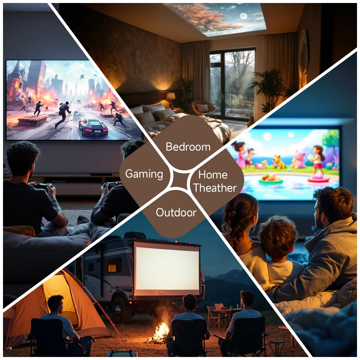 Magcubic 4K Android 11 Projector L018 - Exceptional 1080P Clarity, 650 ANSI Lumens Brightness, Auto Keystone Correction, 360° Rotation, WiFi 6 & Bluetooth 5.2 for Ultimate Portable Entertainment.