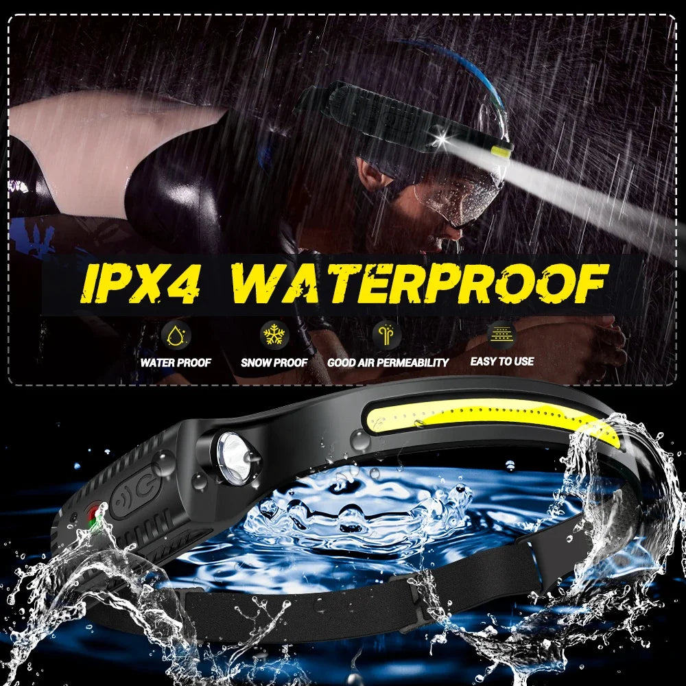 KDULIT USB Rechargeable LED Sensor Headlamp