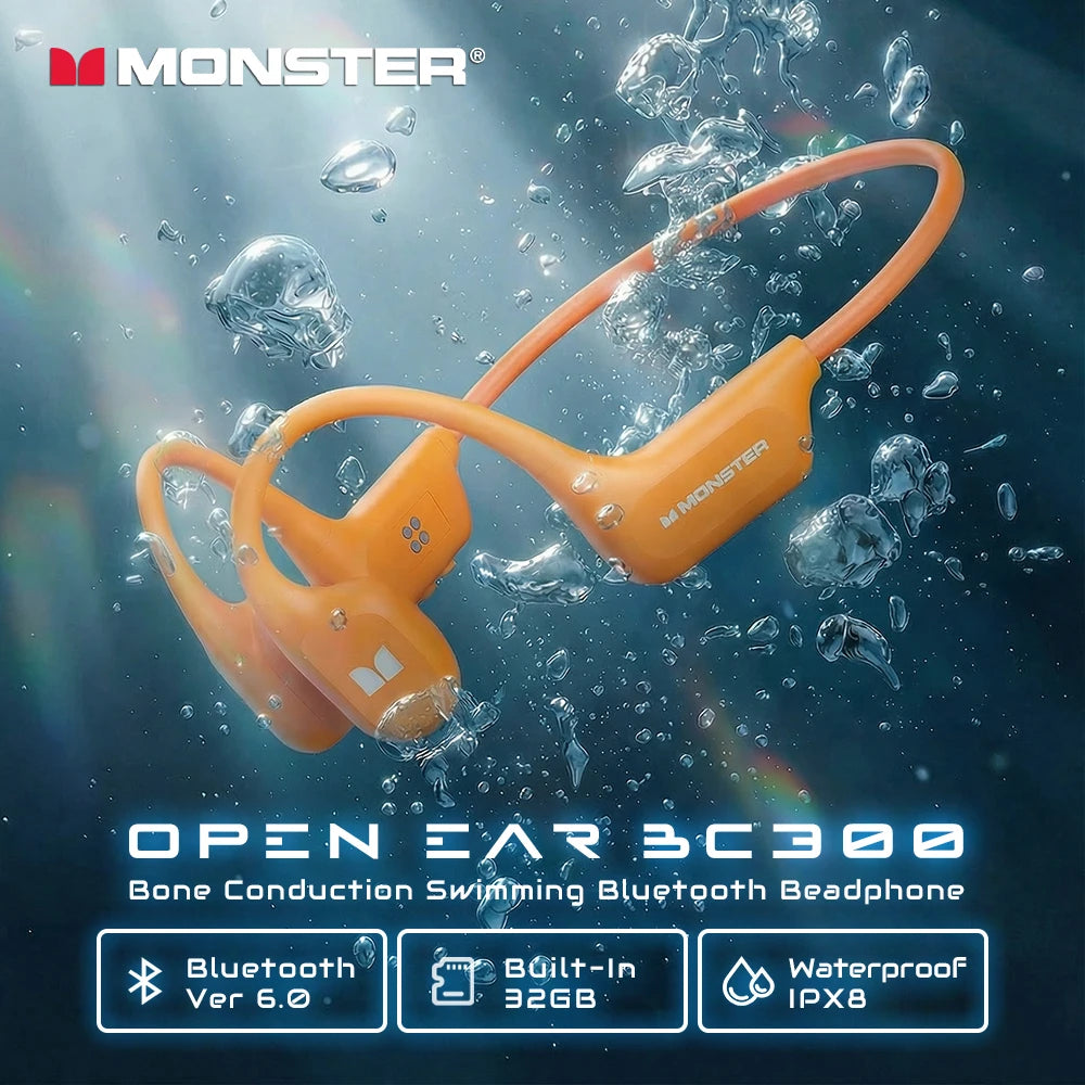 Monster BC300 Bone Conduction Bluetooth 6.0 Headphones