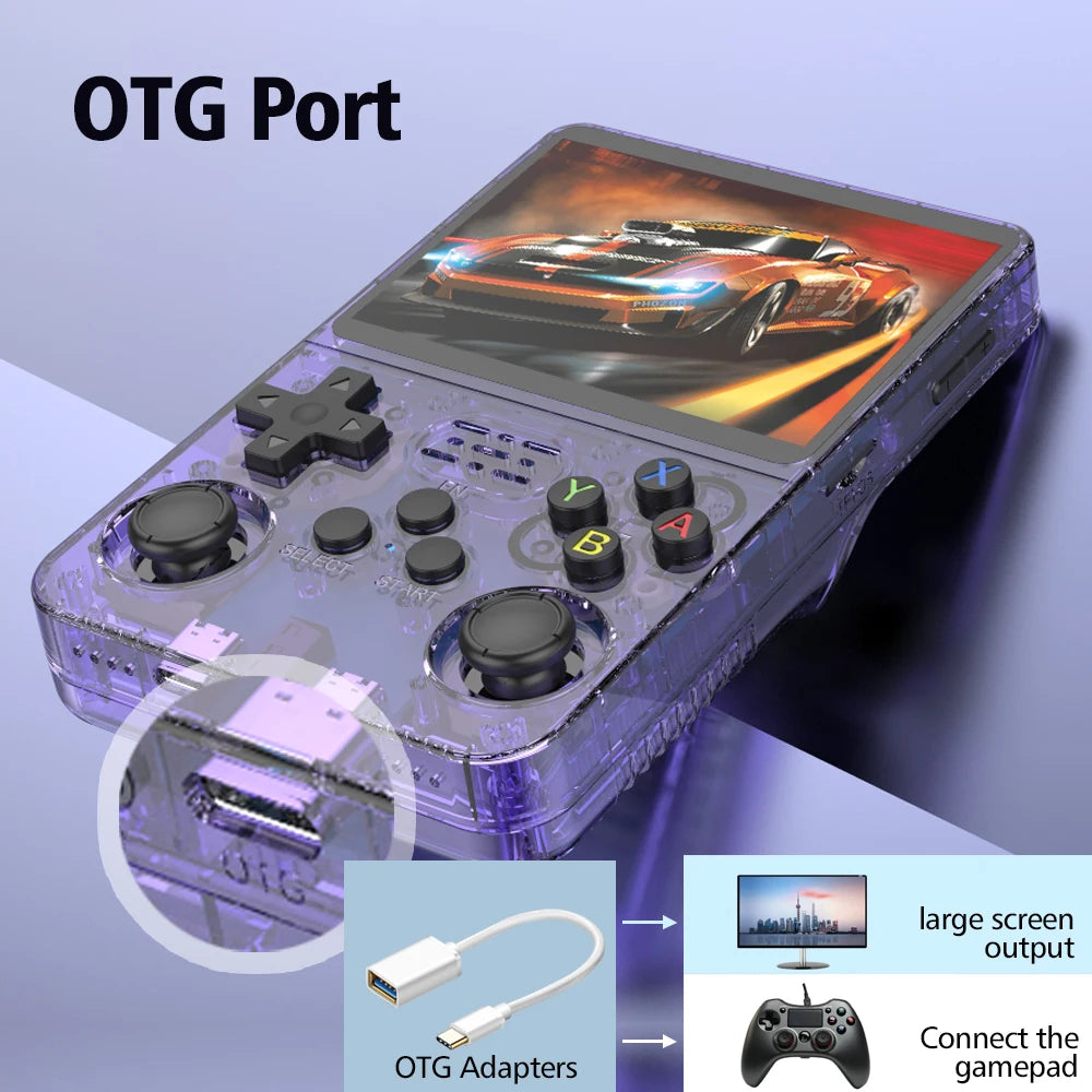 BOYHOM R36S Retro Handheld Video Game Console with Linux System, 3.5-Inch IPS Screen, and 64GB Preloaded Games