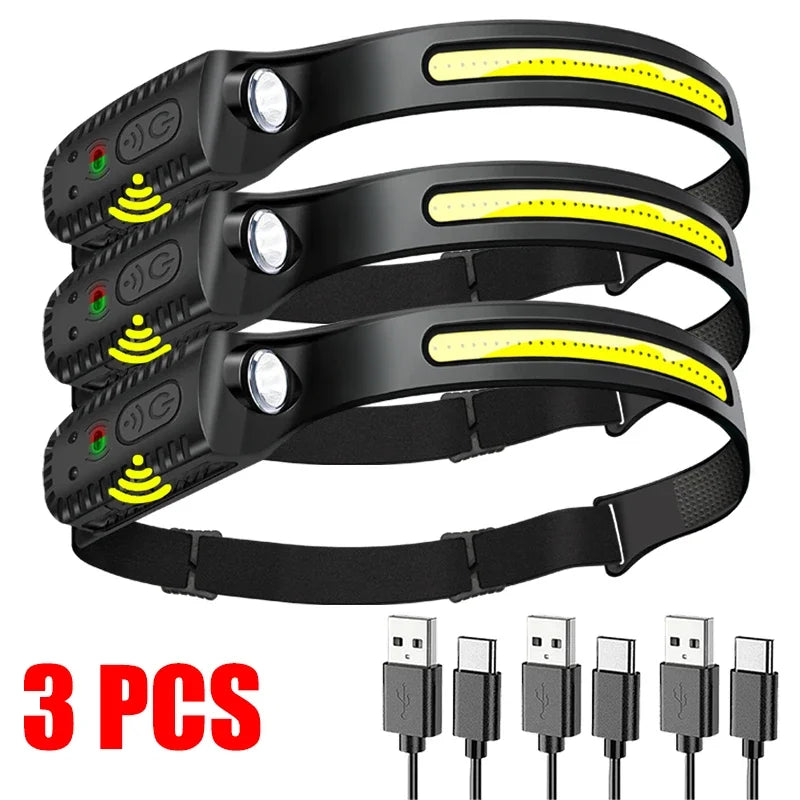 KDULIT USB Rechargeable LED Sensor Headlamp