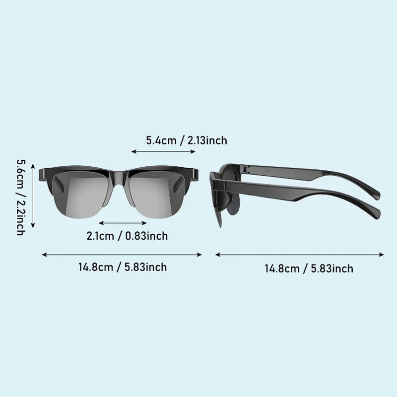 Smart Bluetooth V5.3 Sunglasses: High-Fidelity Outdoor Sports Headphones with UV Protection for Men and Women.