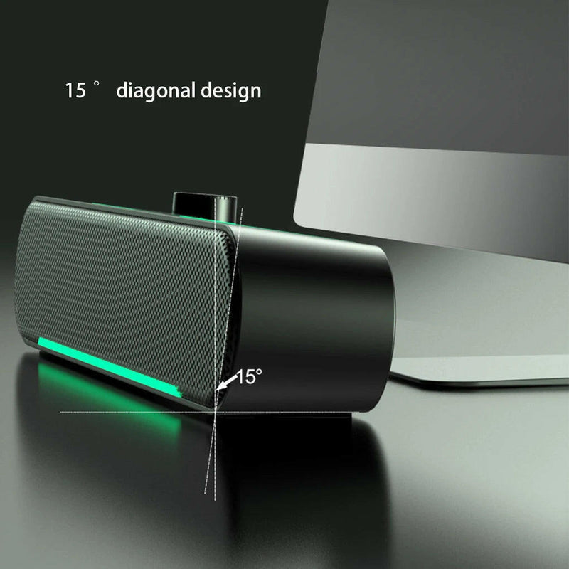 A39 Computer Speaker Surround Soundbar Speaker | 10W Wired Loudspeaker Stereo Subwoofer Sound Bar for Laptop PC Gamer.
