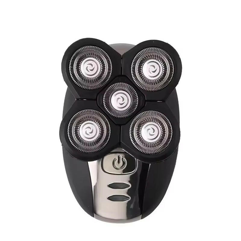 2025 Waterproof Rotary Electric Shaver and Beard Trimmer with 5 Heads - Rechargeable Men's Grooming Tool.