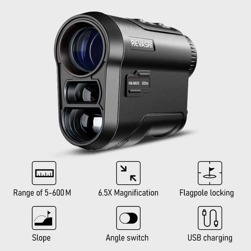 Advanced 600M Golf Laser Rangefinder with Slope Compensation and Flagpole Lock - USB Rechargeable Precision Tool for Golf Enthusiasts.