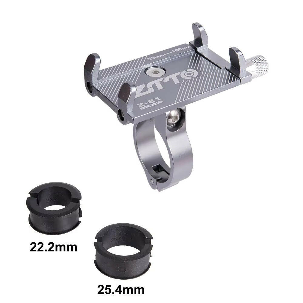 ZTTO Universal Bicycle Phone Holder - Durable Metal Mount for MTB, Road Bike, and Motorcycle, Compatible with Mobile Devices and GPS.